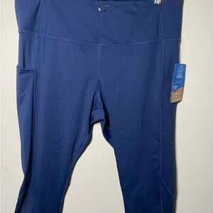 Brooks Blue Leggings with Stretchy Fabric and Wide Waistband